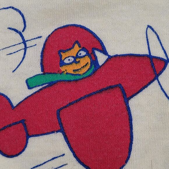 Vintage 80s New-York WNCN 104.3 FM Radio Shirt Womens S/M 18x23 Yellow - Picture 9 of 15